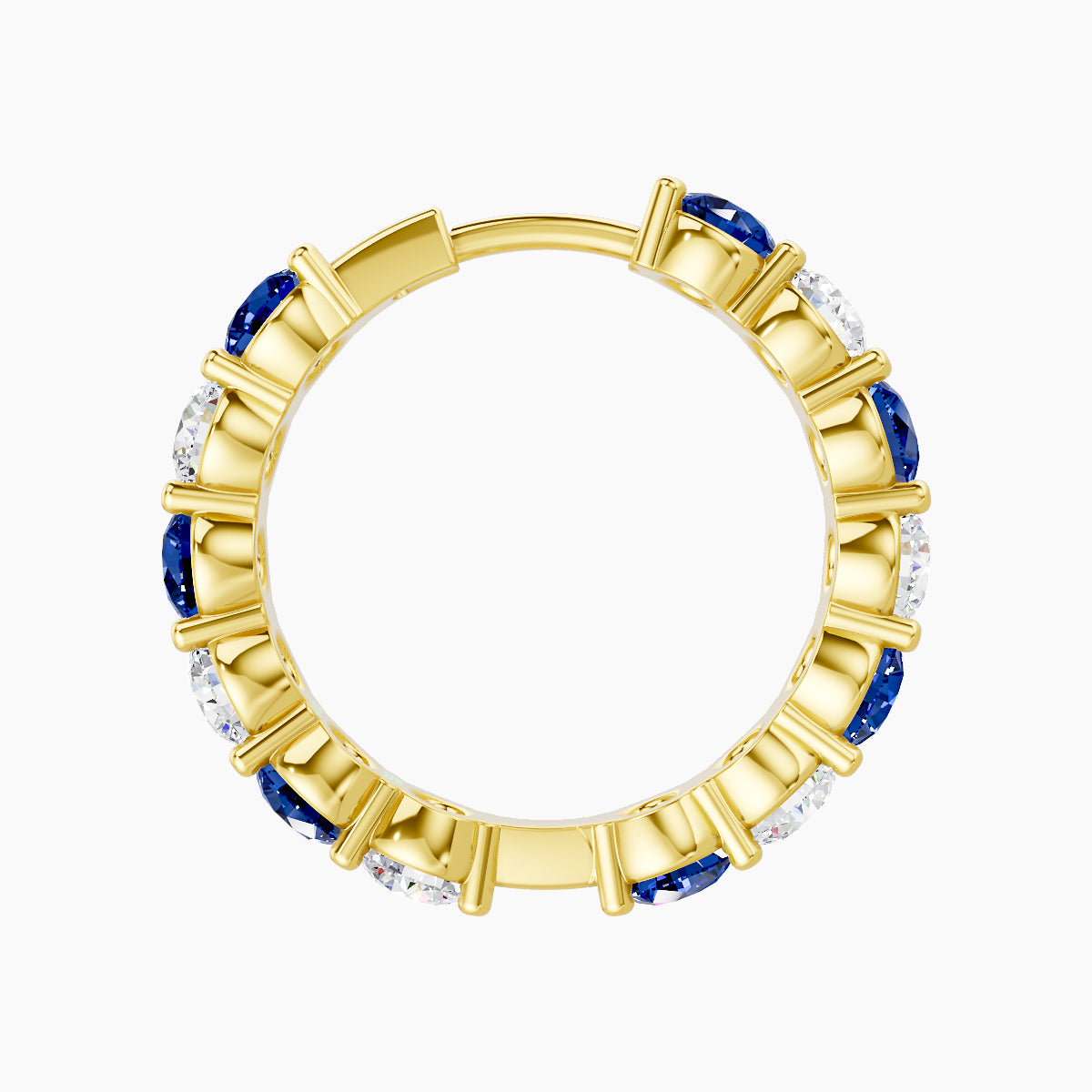 Diana | 18k Yellow Gold 11 mm Sapphire & Diamond Hoop Piercing