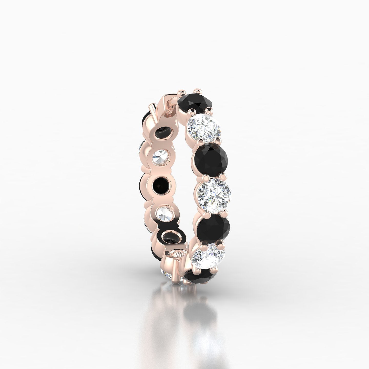 Diana | 18k Rose Gold 11 mm Black Diamond & Diamond Hoop Piercing