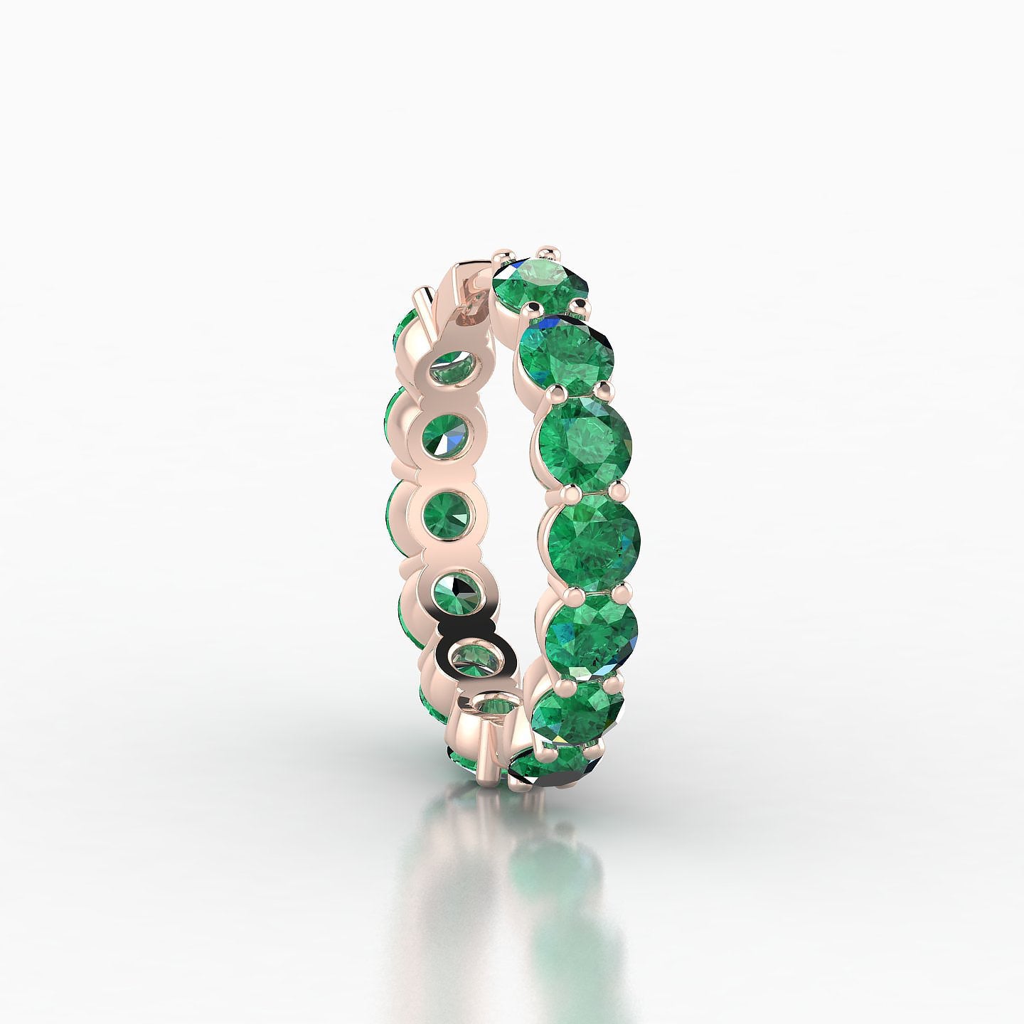 Diana | 18k Rose Gold 11 mm Emerald Hoop Piercing