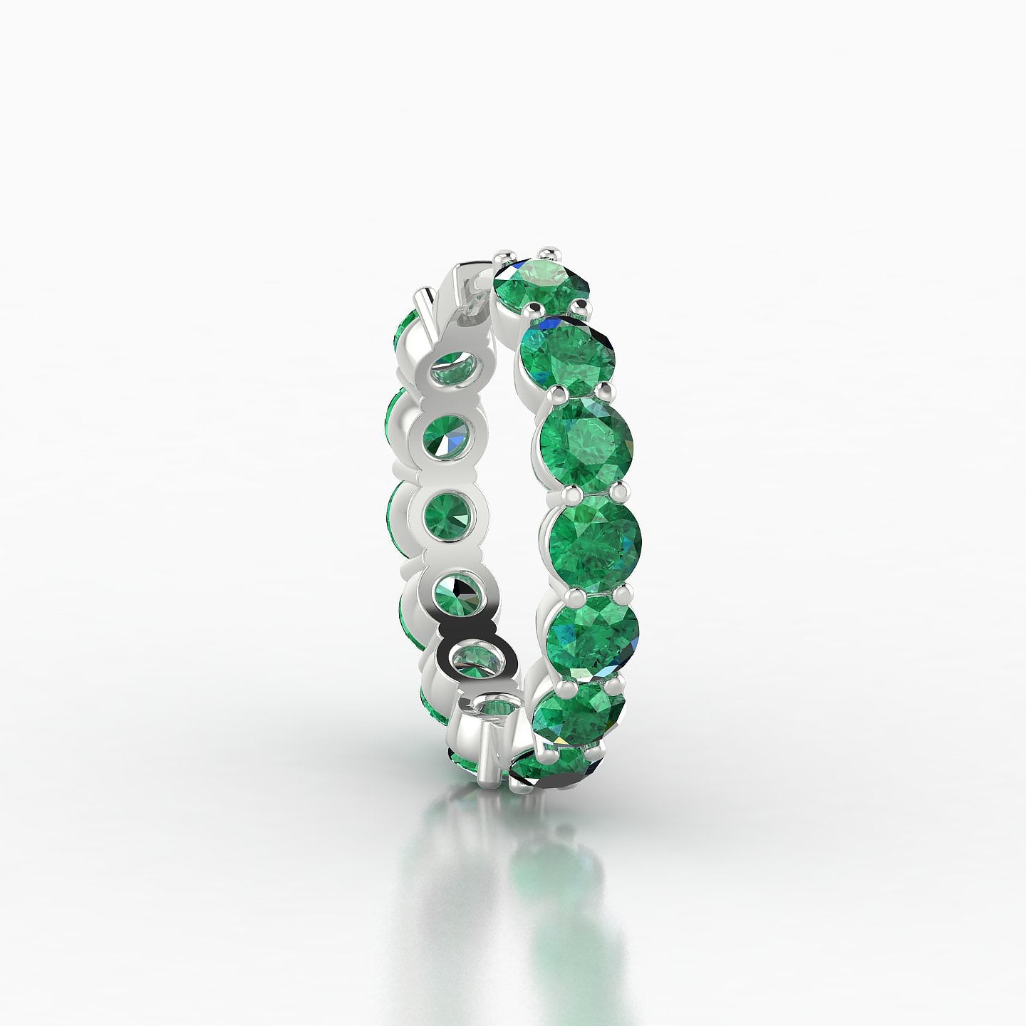 Diana | 18k White Gold 11 mm Emerald Hoop Piercing