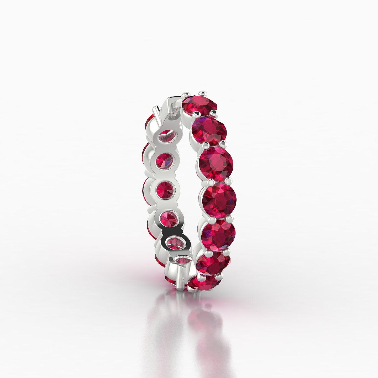 Diana | 18k White Gold 11 mm Ruby Hoop Piercing