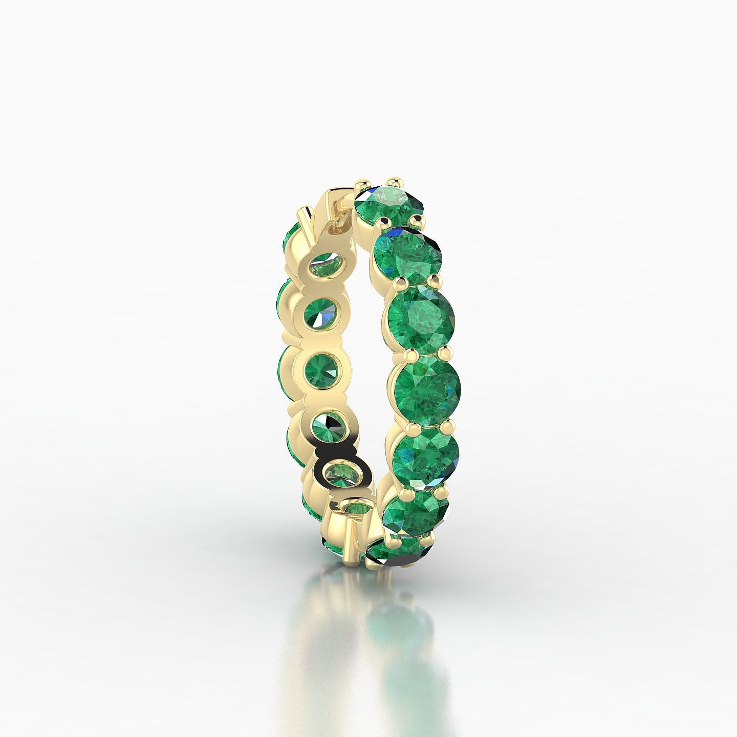 Diana | 18k Yellow Gold 11 mm Emerald Hoop Piercing