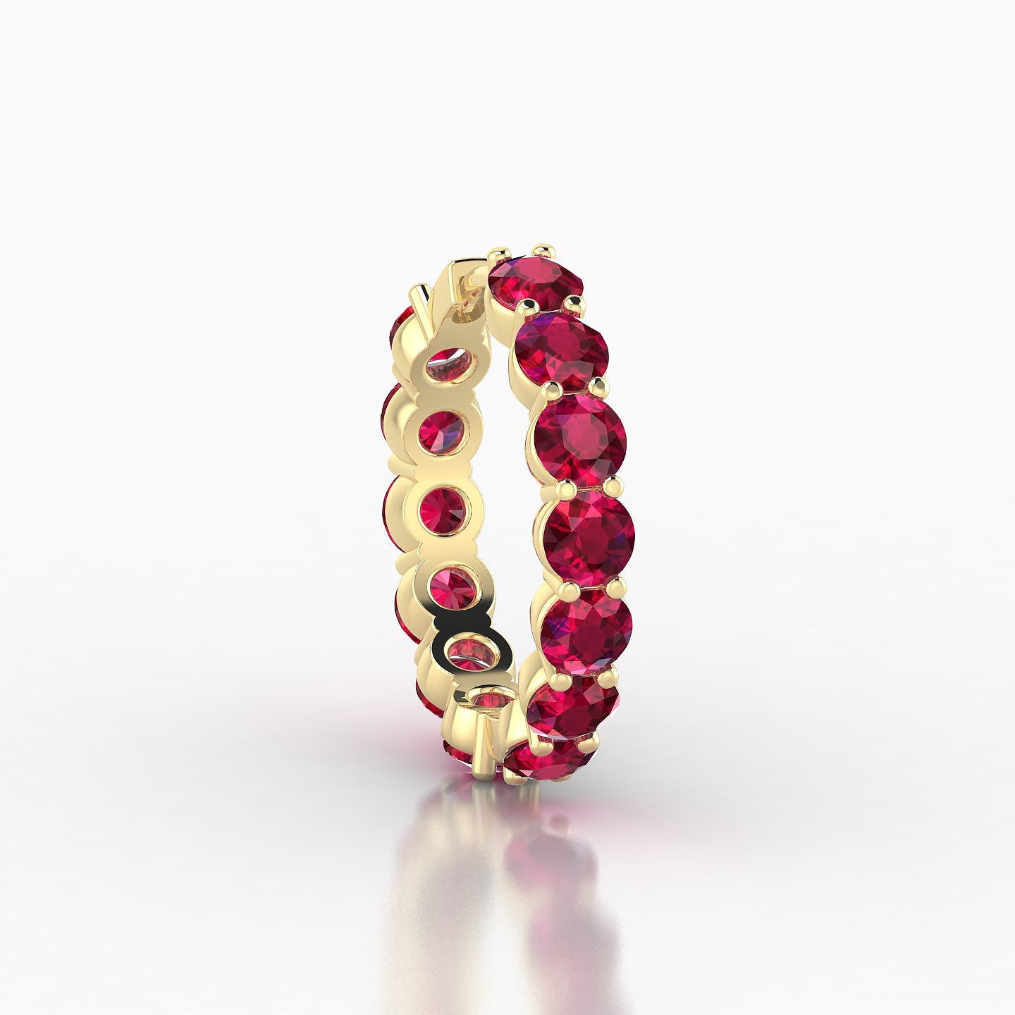 Diana | 18k Yellow Gold 11 mm Ruby Hoop Piercing