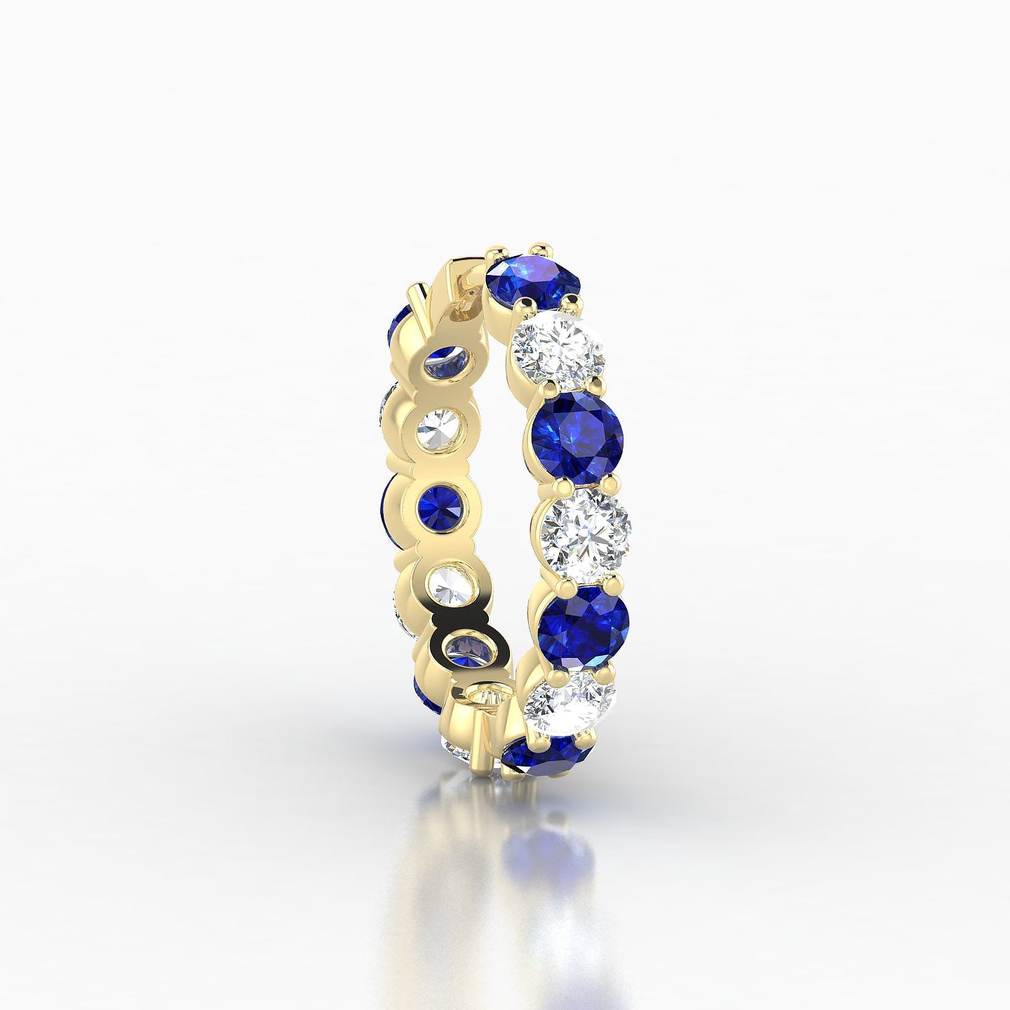 Diana | 18k Yellow Gold 11 mm Sapphire & Diamond Hoop Piercing