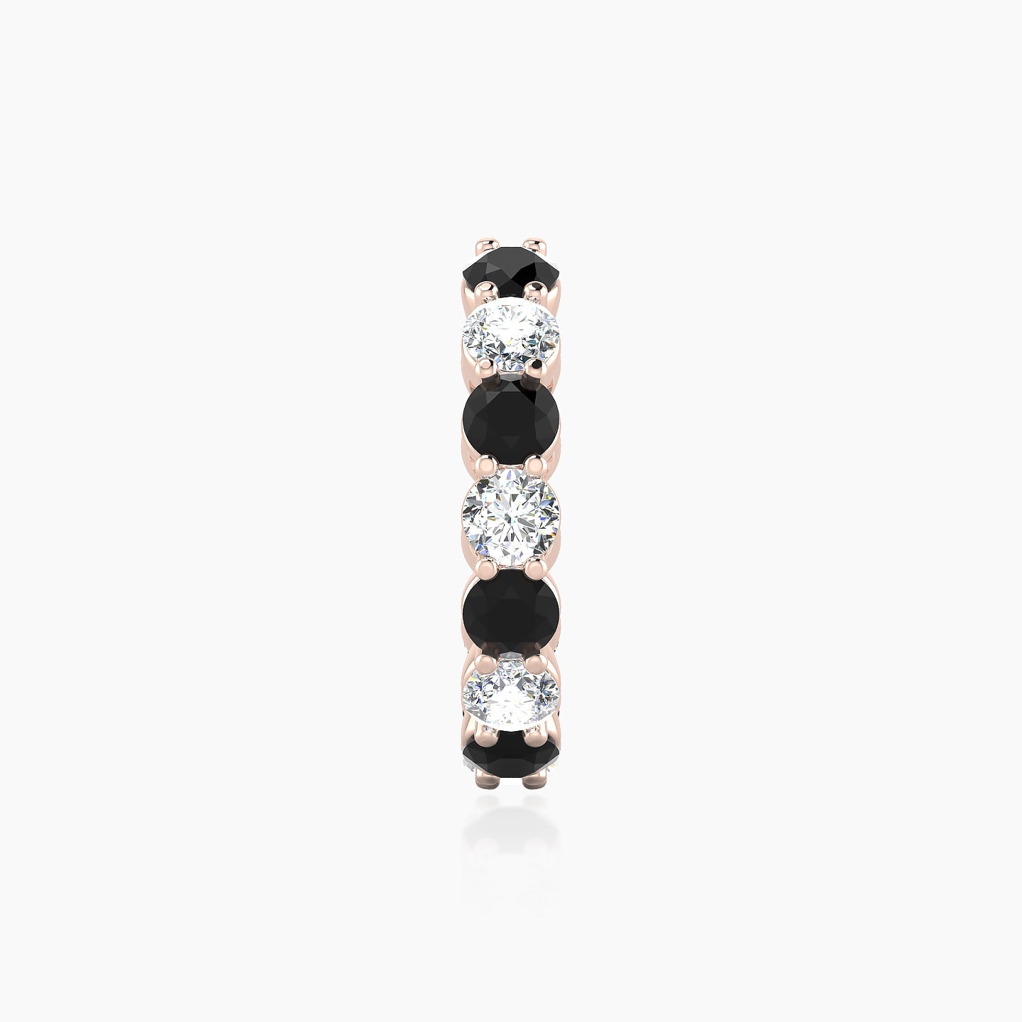 Diana | 18k Rose Gold 11 mm Black Diamond & Diamond Hoop Piercing