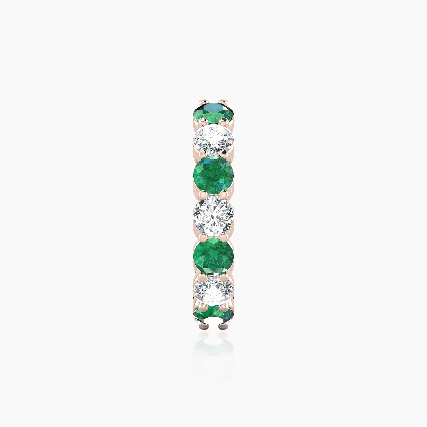 Diana | 18k Rose Gold 11 mm Emerald & Diamond Hoop Piercing