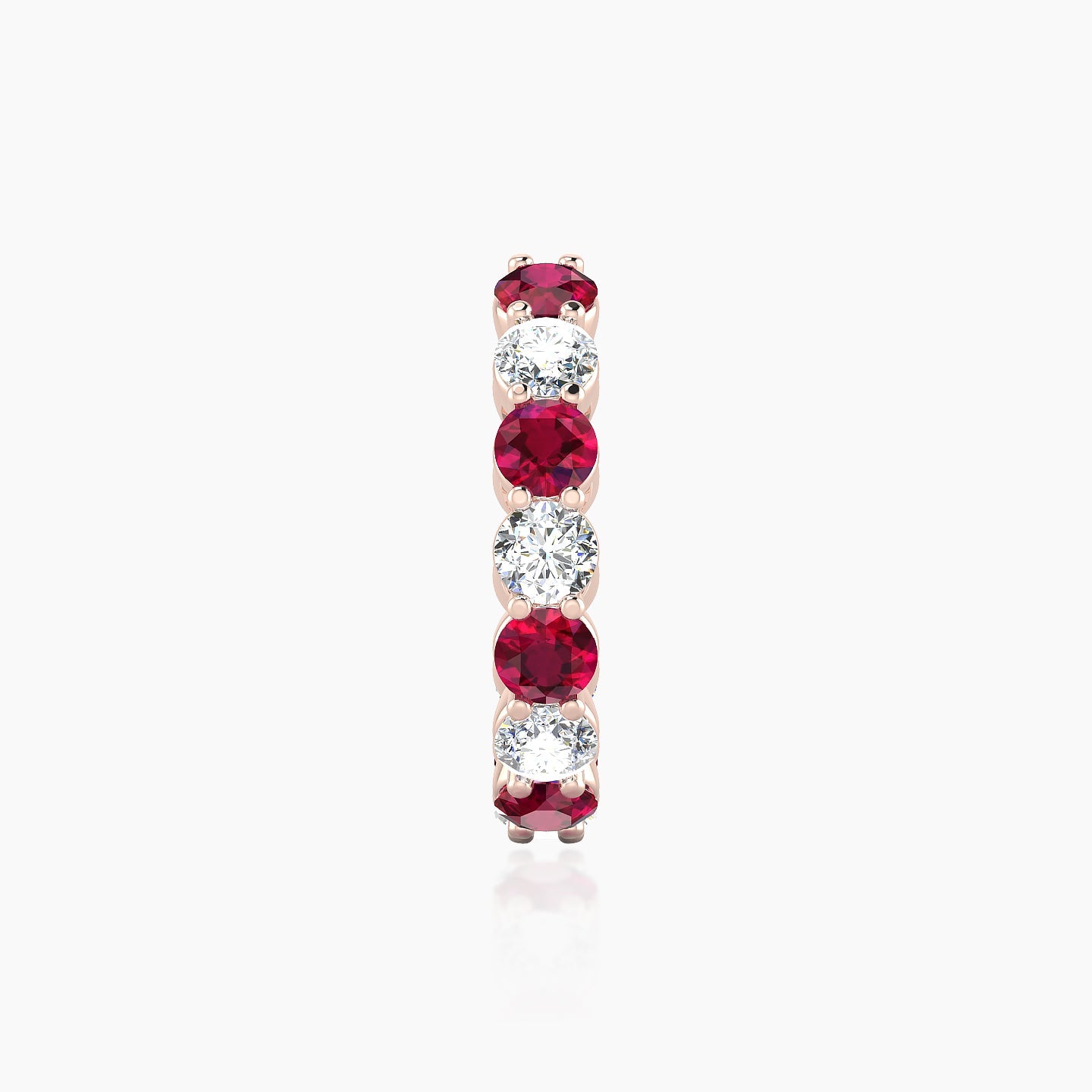 Diana | 18k Rose Gold 11 mm Ruby & Diamond Hoop Piercing