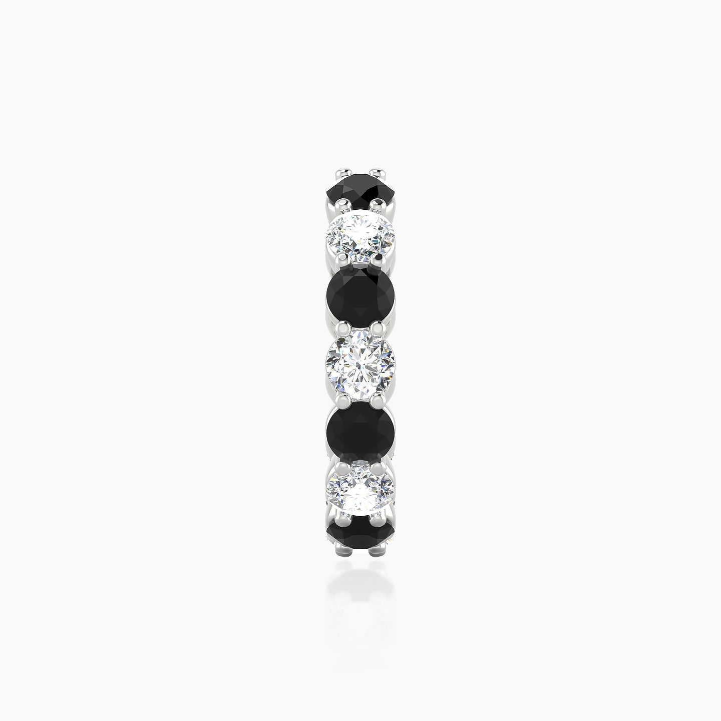 Diana | 18k White Gold 11 mm Black Diamond & Diamond Hoop Piercing