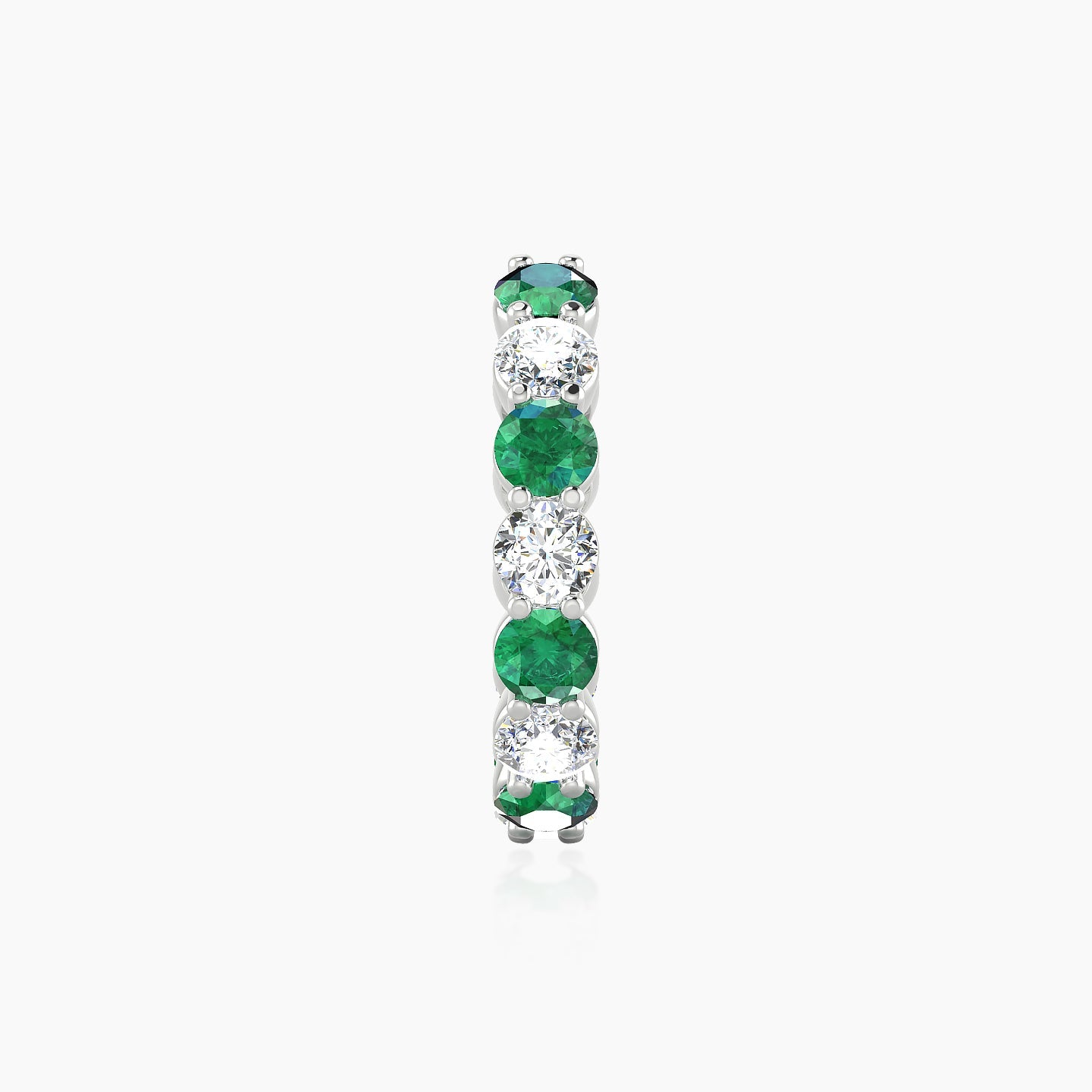 Diana | 18k White Gold 11 mm Emerald & Diamond Hoop Piercing