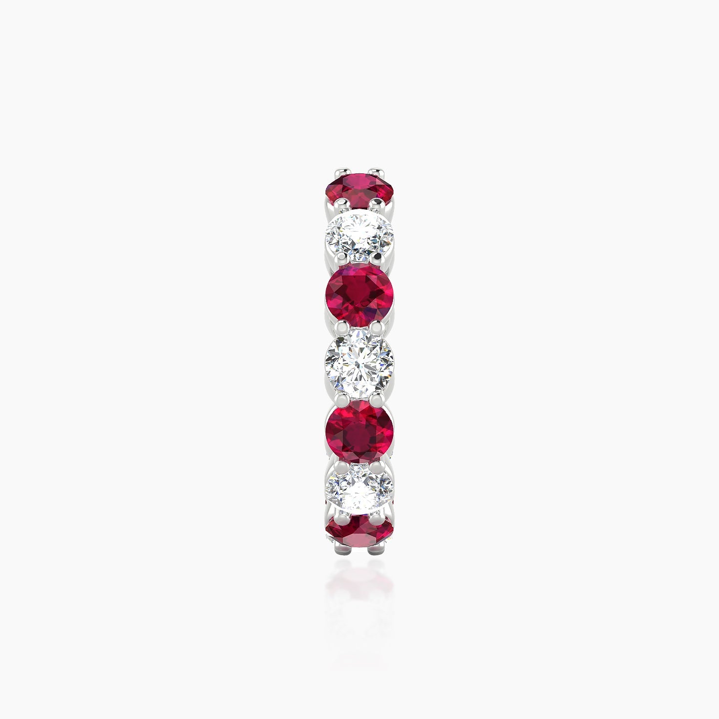 Diana | 18k White Gold 11 mm Ruby & Diamond Hoop Piercing