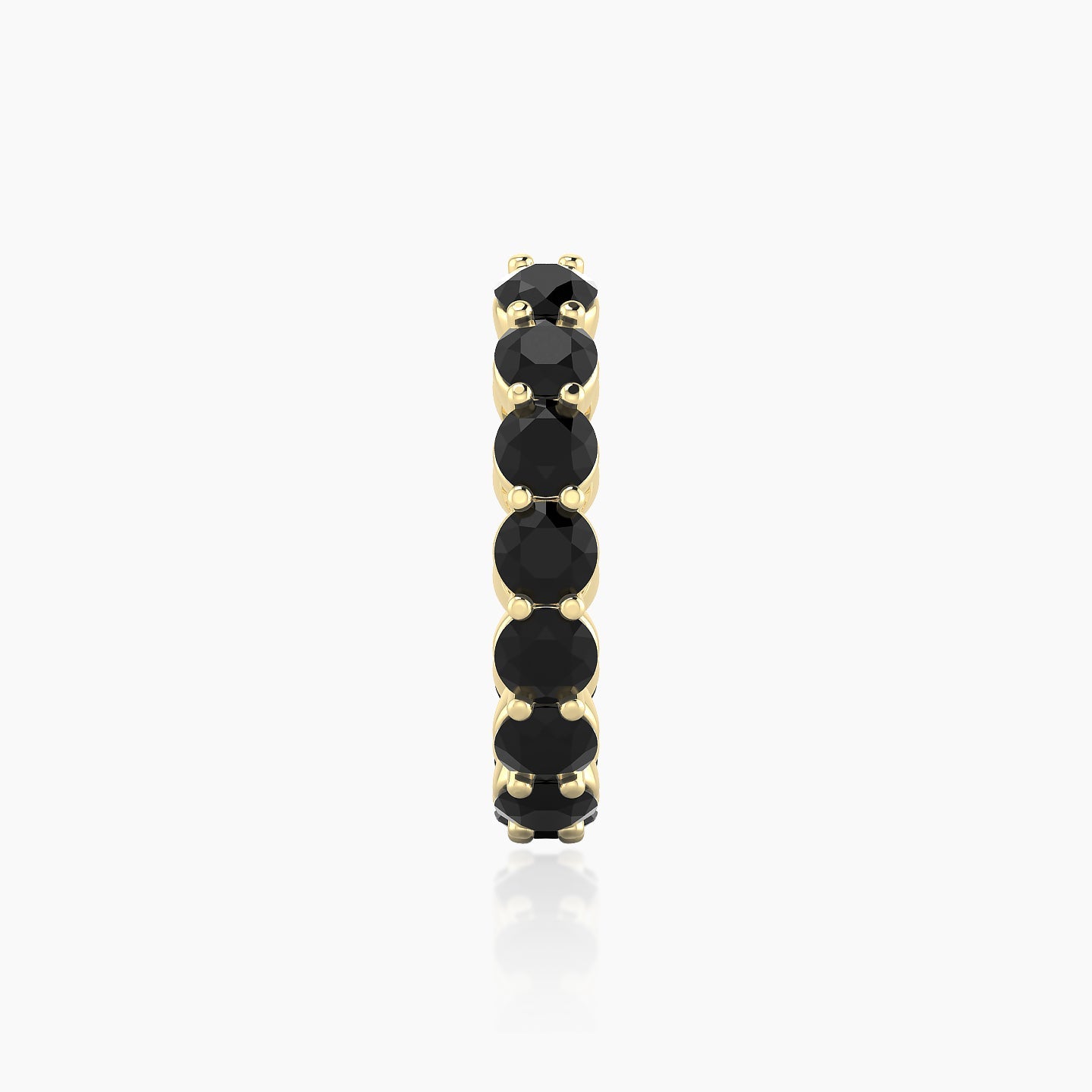 Diana | 18k Yellow Gold 11 mm Black Diamond Hoop Piercing