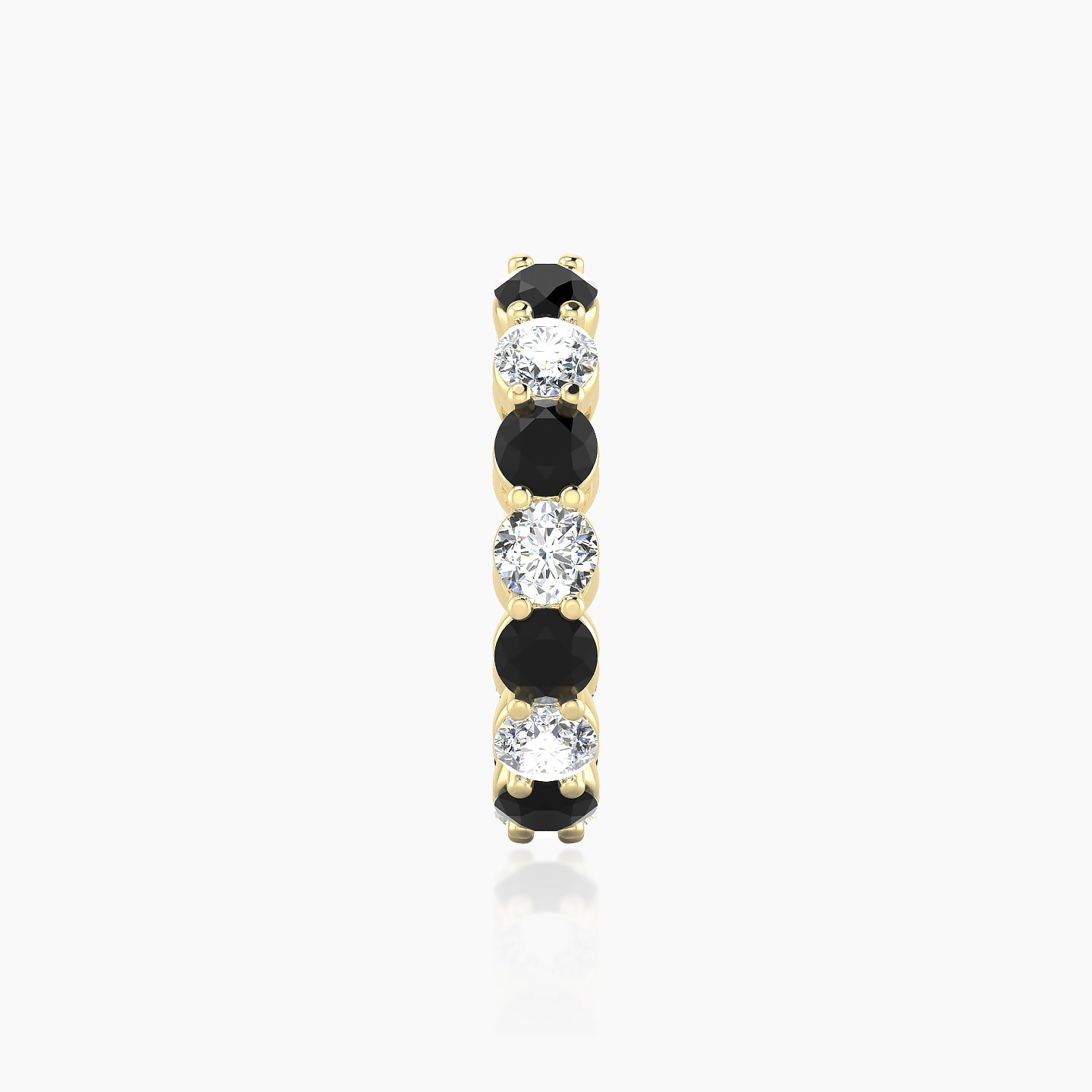 Diana | 18k Yellow Gold 11 mm Black Diamond & Diamond Hoop Piercing