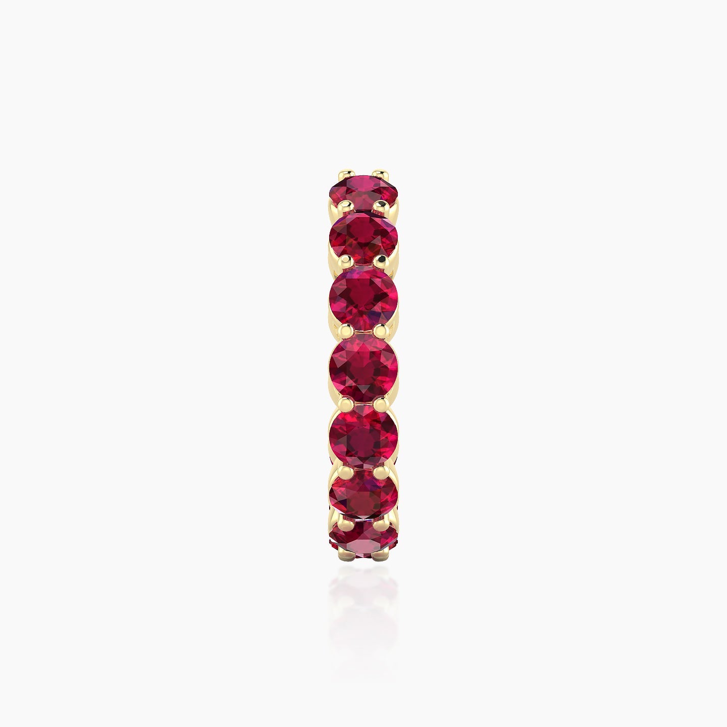 Diana | 18k Yellow Gold 11 mm Ruby Hoop Piercing