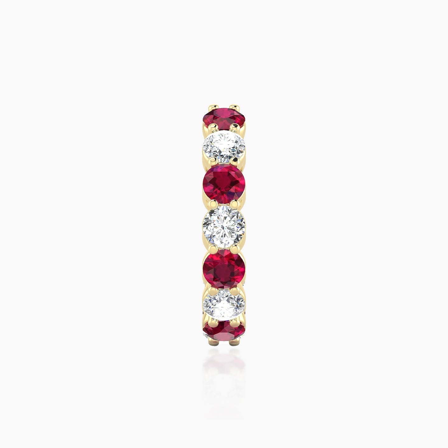 Diana | 18k Yellow Gold 11 mm Ruby & Diamond Hoop Piercing