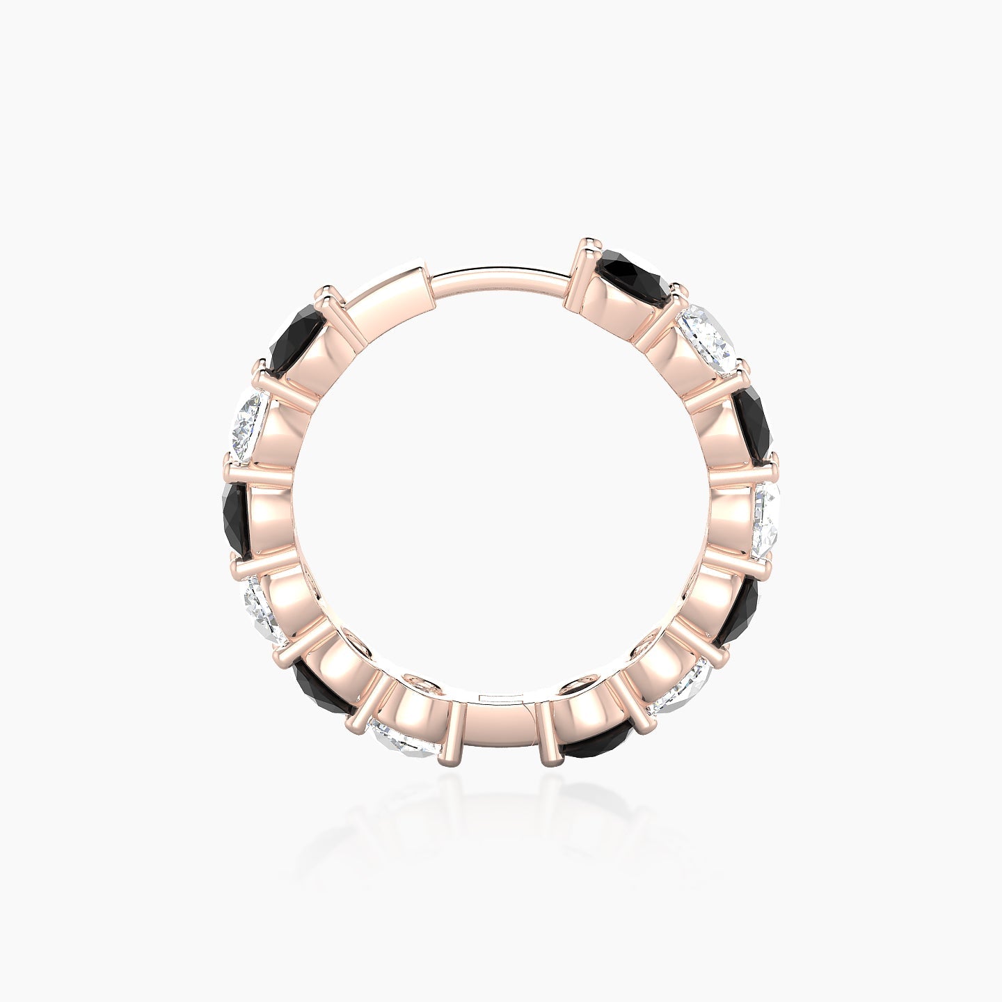 Diana | 18k Rose Gold 11 mm Black Diamond & Diamond Hoop Piercing