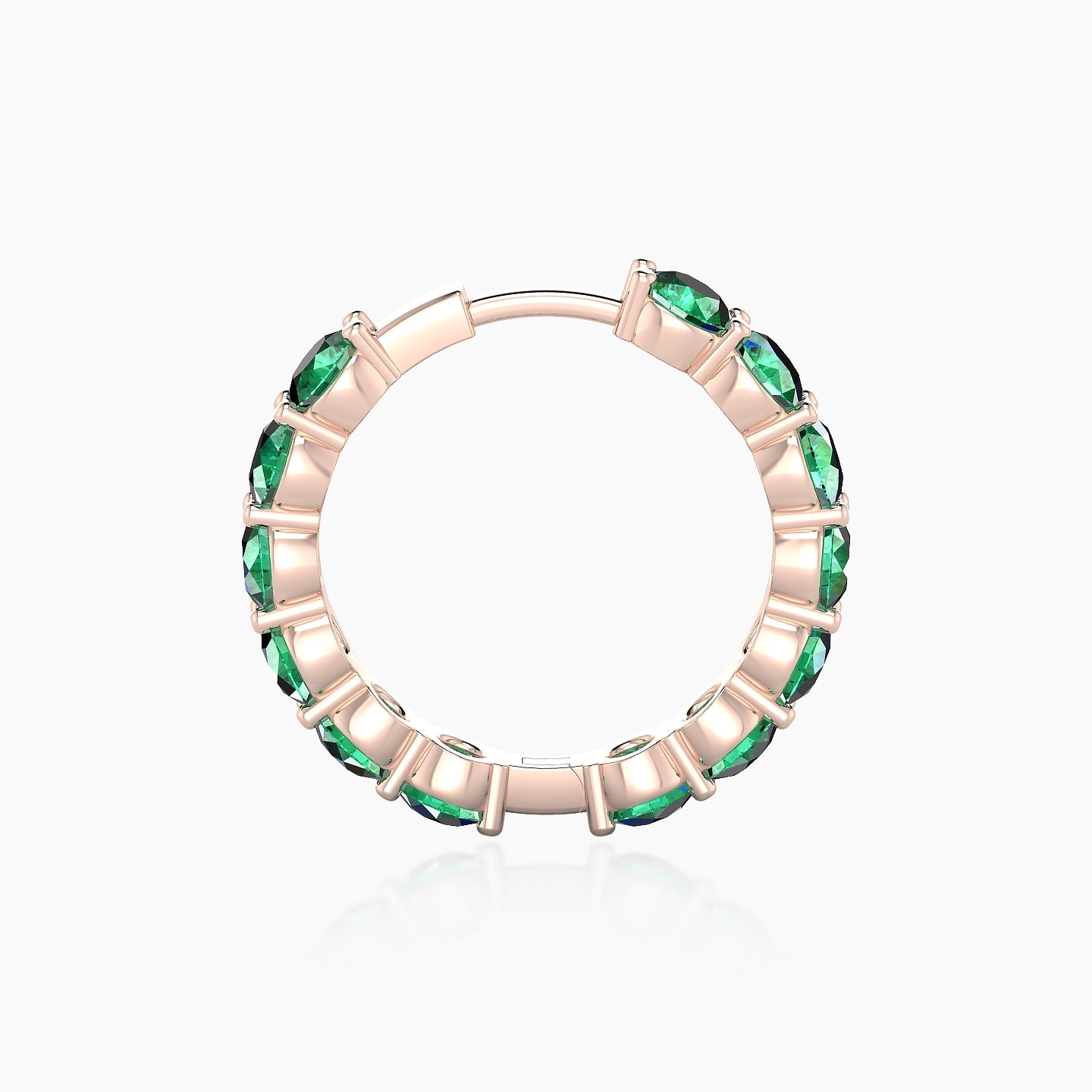 Diana | 18k Rose Gold 11 mm Emerald Hoop Piercing