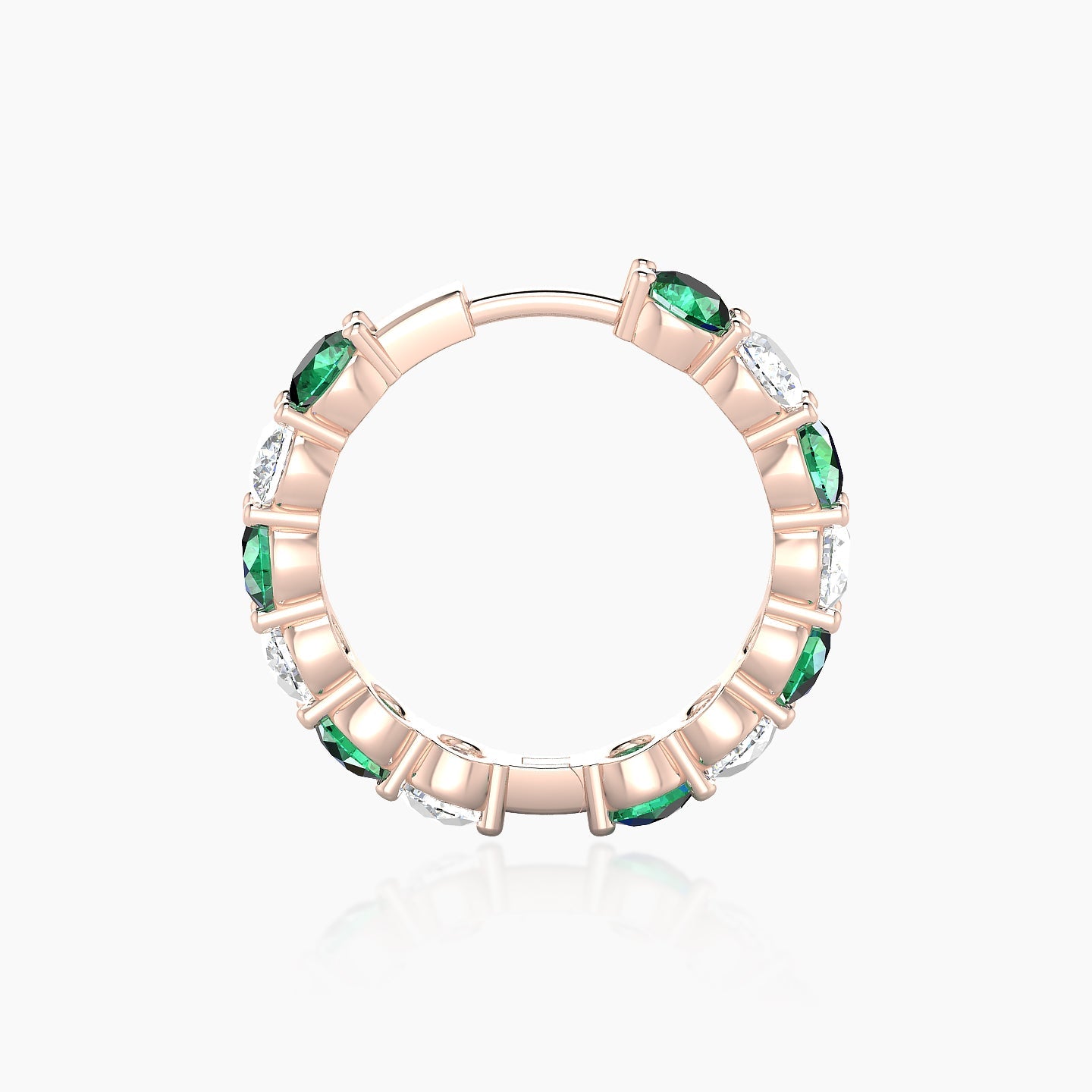 Diana | 18k Rose Gold 11 mm Emerald & Diamond Hoop Piercing