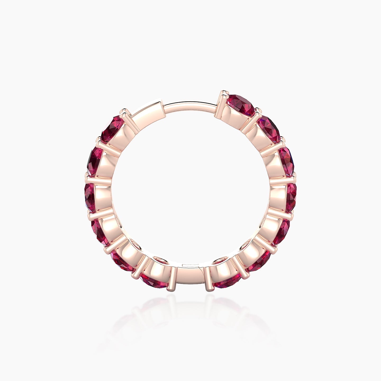 Diana | 18k Rose Gold 11 mm Ruby Hoop Piercing