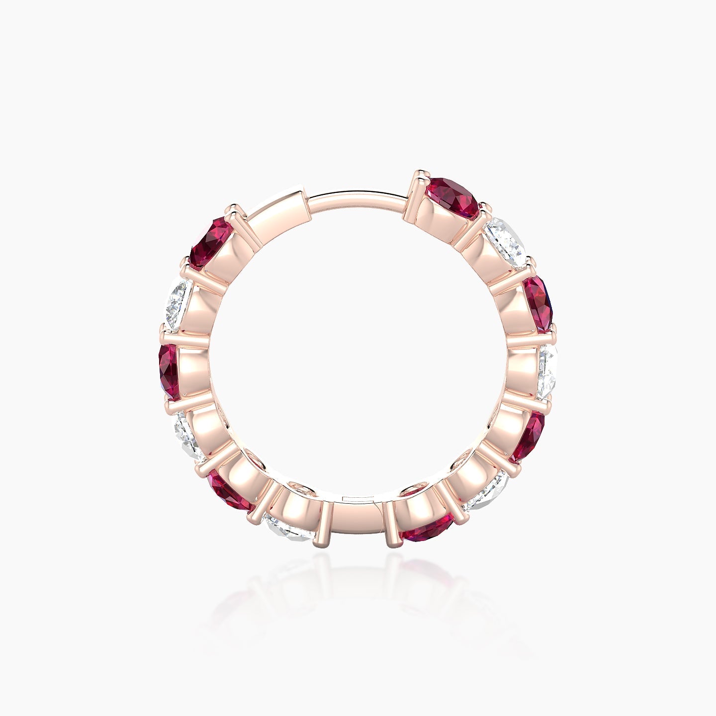 Diana | 18k Rose Gold 11 mm Ruby & Diamond Hoop Piercing