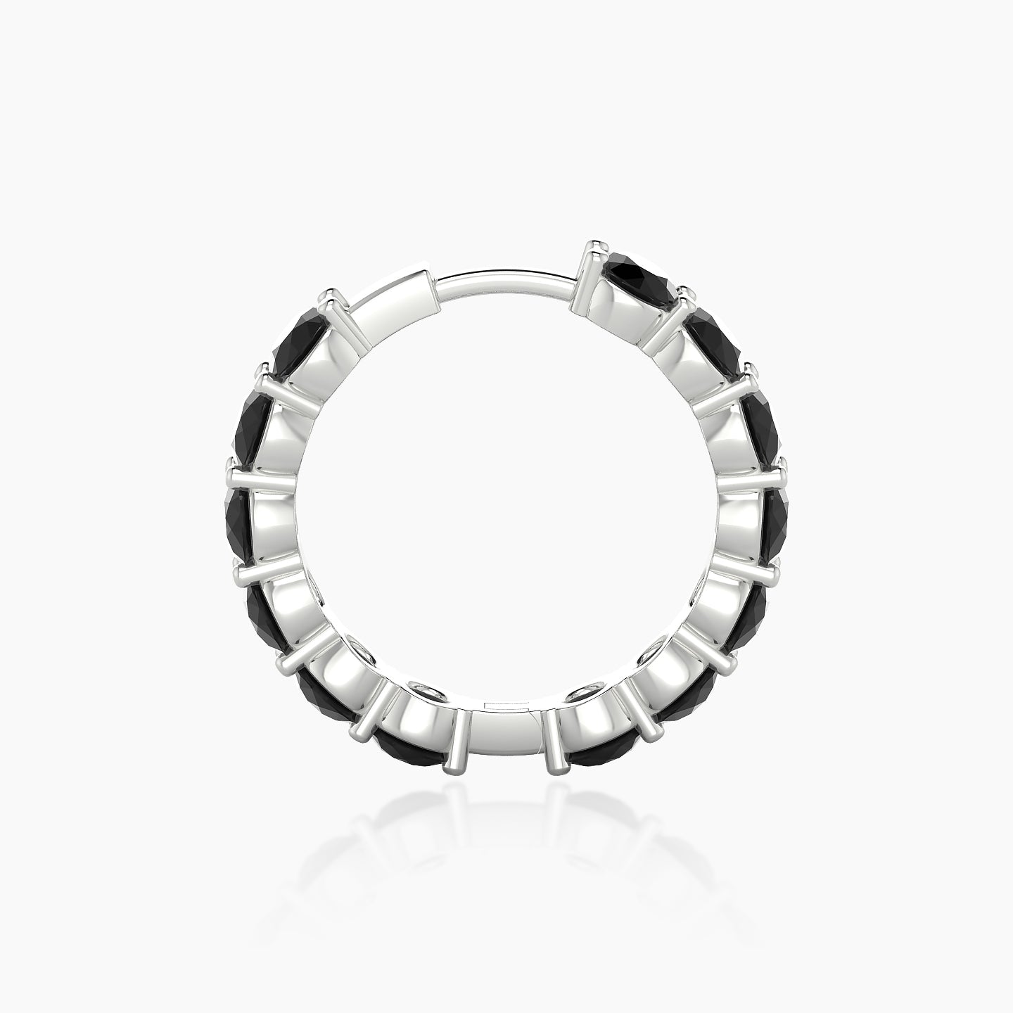 Diana | 18k White Gold 11 mm Black Diamond Hoop Piercing