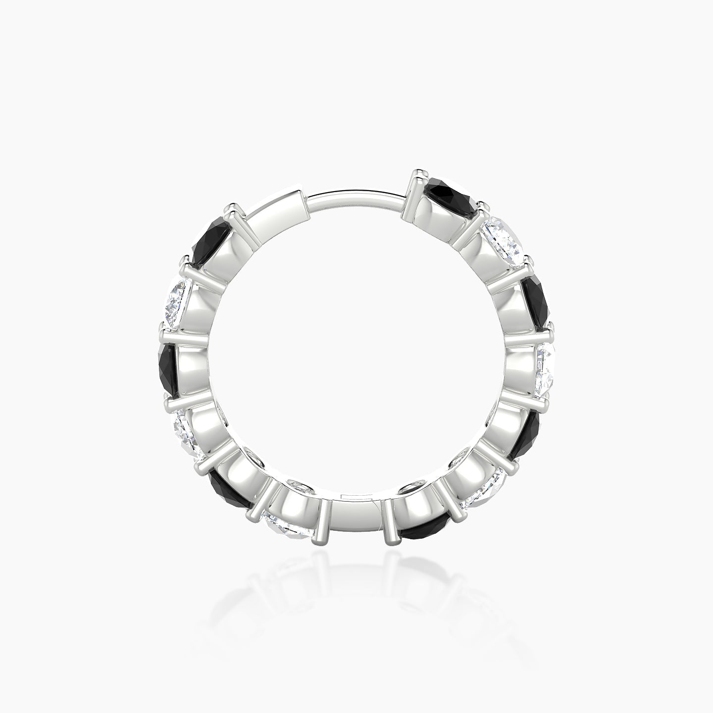 Diana | 18k White Gold 11 mm Black Diamond & Diamond Hoop Piercing