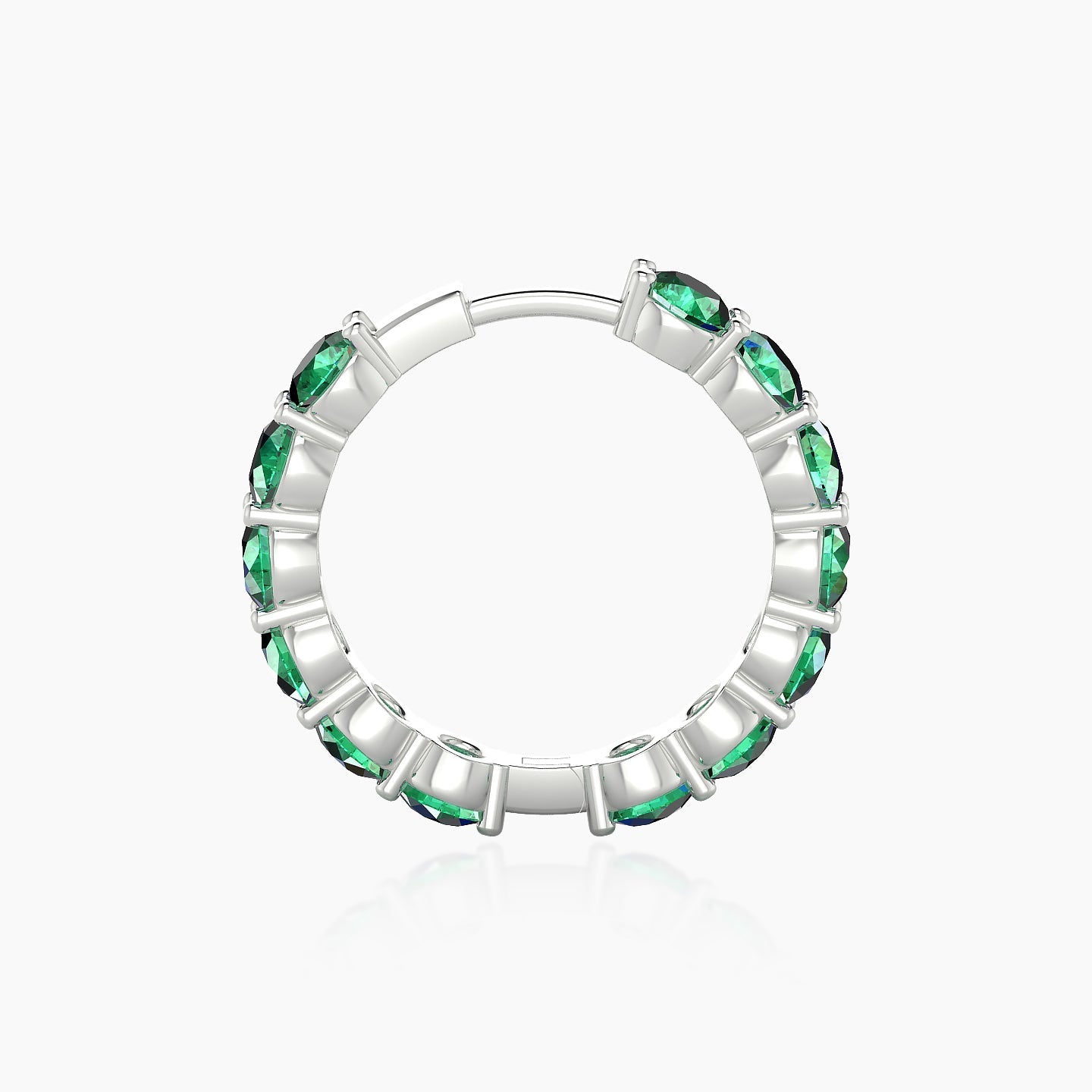 Diana | 18k White Gold 11 mm Emerald Hoop Piercing