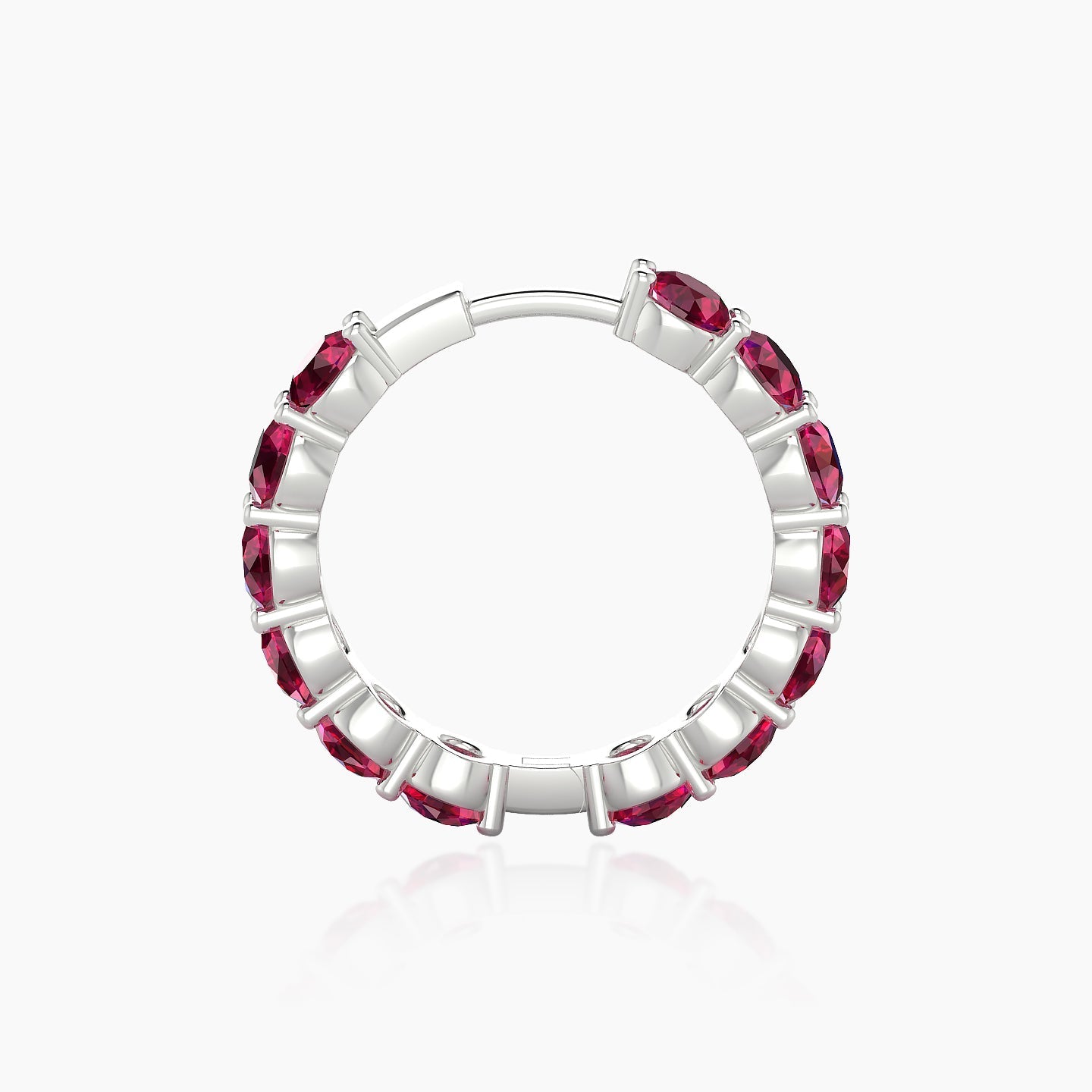 Diana | 18k White Gold 11 mm Ruby Hoop Piercing