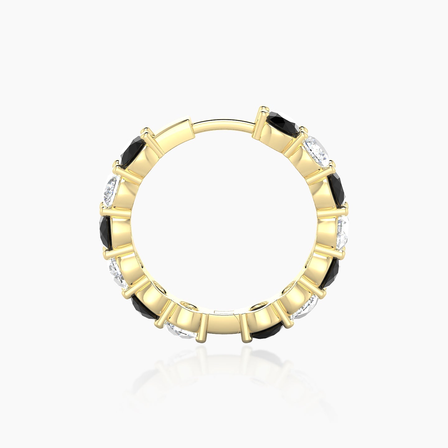 Diana | 18k Yellow Gold 11 mm Black Diamond & Diamond Hoop Piercing