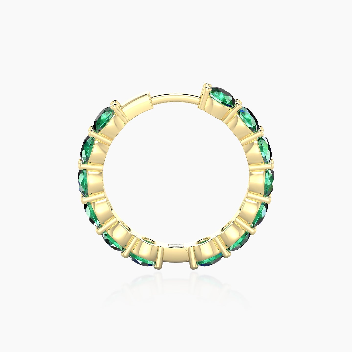 Diana | 18k Yellow Gold 11 mm Emerald Hoop Piercing