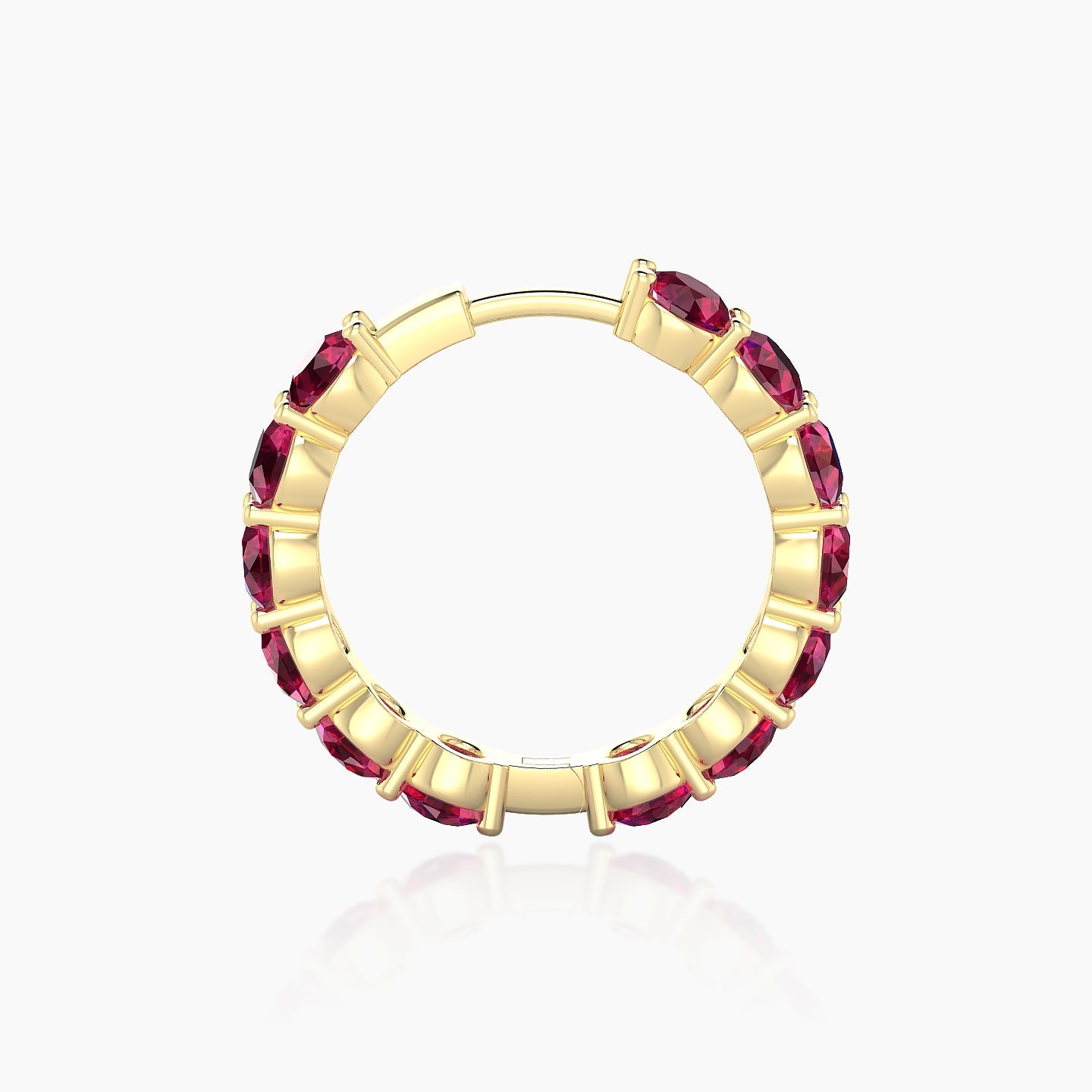 Diana | 18k Yellow Gold 11 mm Ruby Hoop Piercing