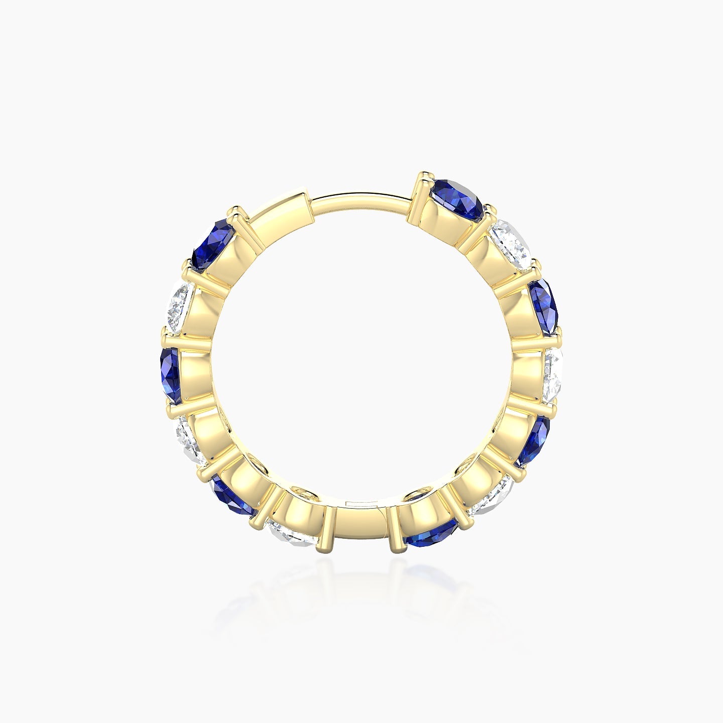 Diana | 18k Yellow Gold 11 mm Sapphire & Diamond Hoop Piercing