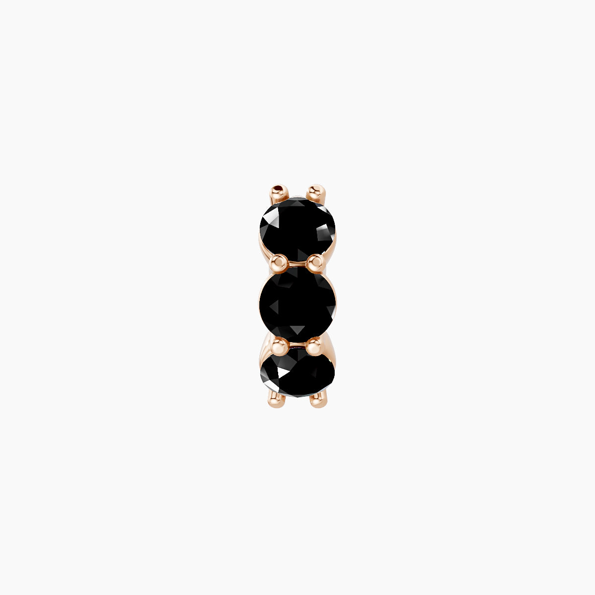 Diana | 18k Rose Gold 5 mm Black Diamond Hoop Piercing