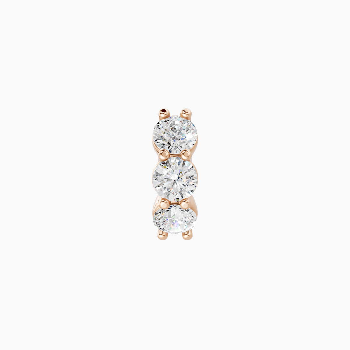 Diana | 18k Rose Gold 5 mm Diamond Hoop Piercing