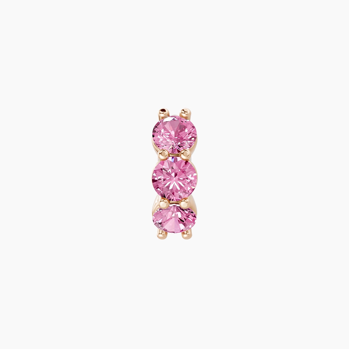 Diana | 18k Rose Gold 5 mm Pink Sapphire Hoop Piercing