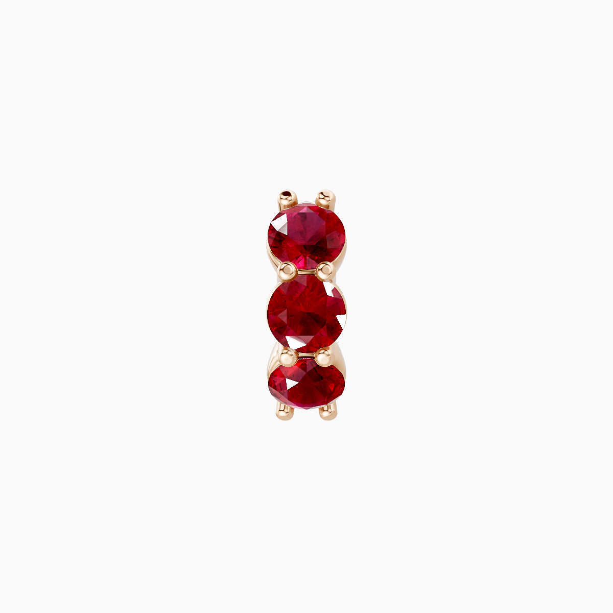 Diana | 18k Rose Gold 5 mm Ruby Hoop Piercing