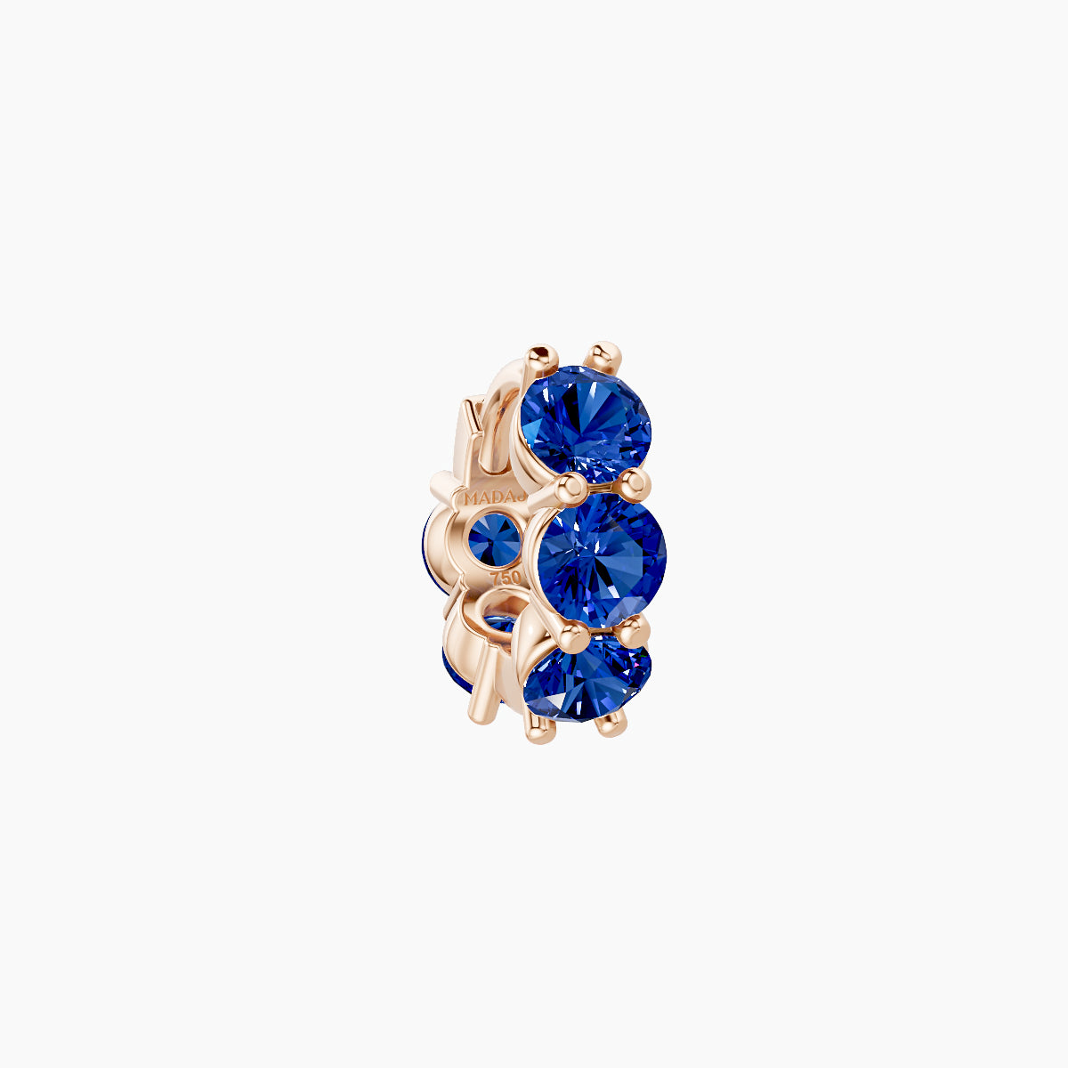 Diana | 18k Rose Gold 5 mm Sapphire Hoop Piercing