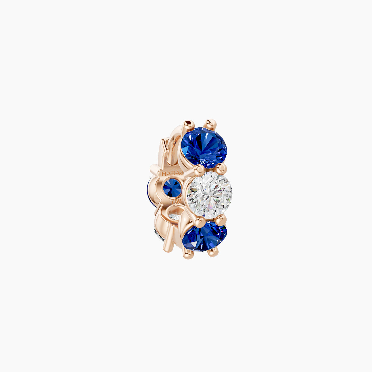 Diana | 18k Rose Gold 5 mm Sapphire & Diamond Hoop Piercing