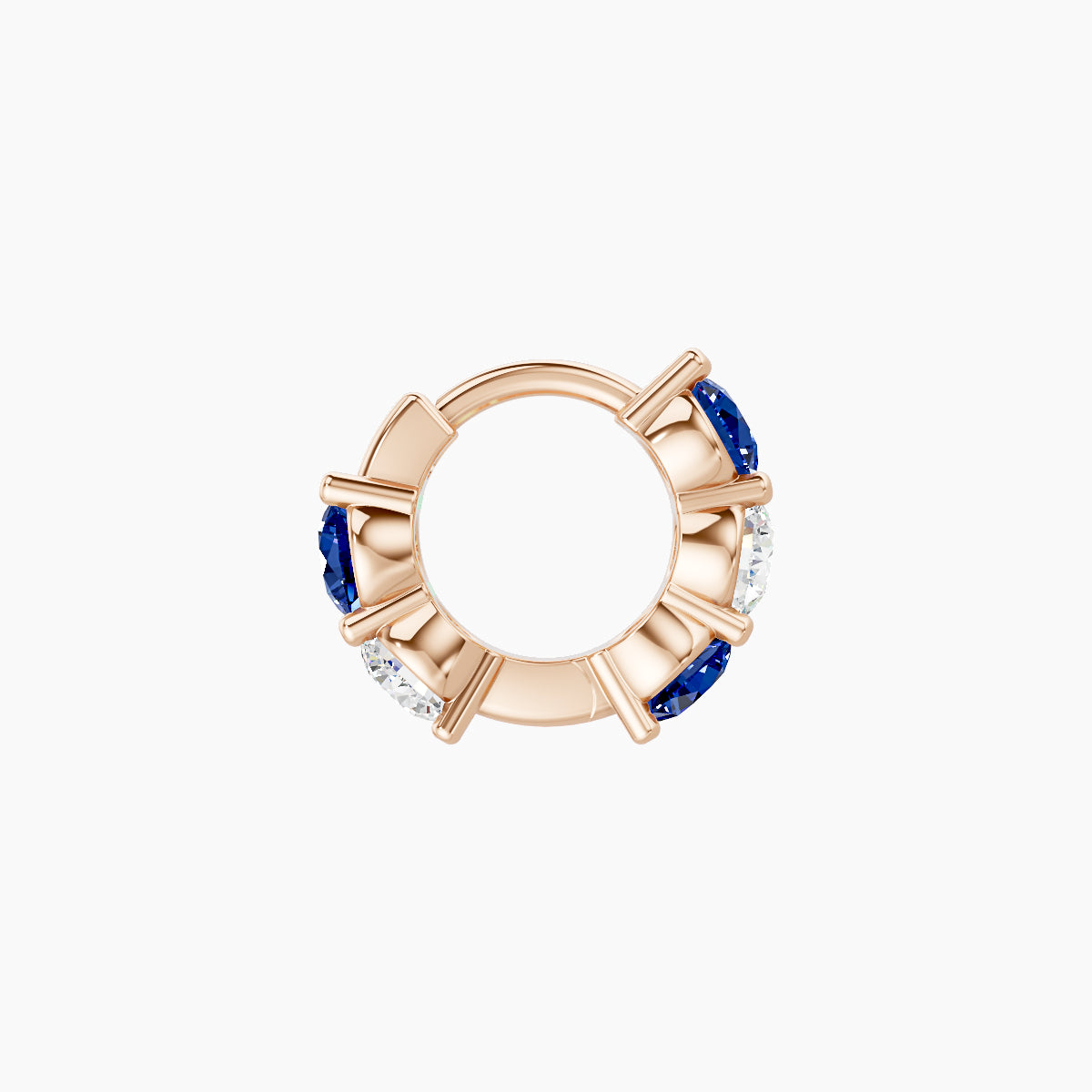 Diana | 18k Rose Gold 5 mm Sapphire & Diamond Hoop Piercing