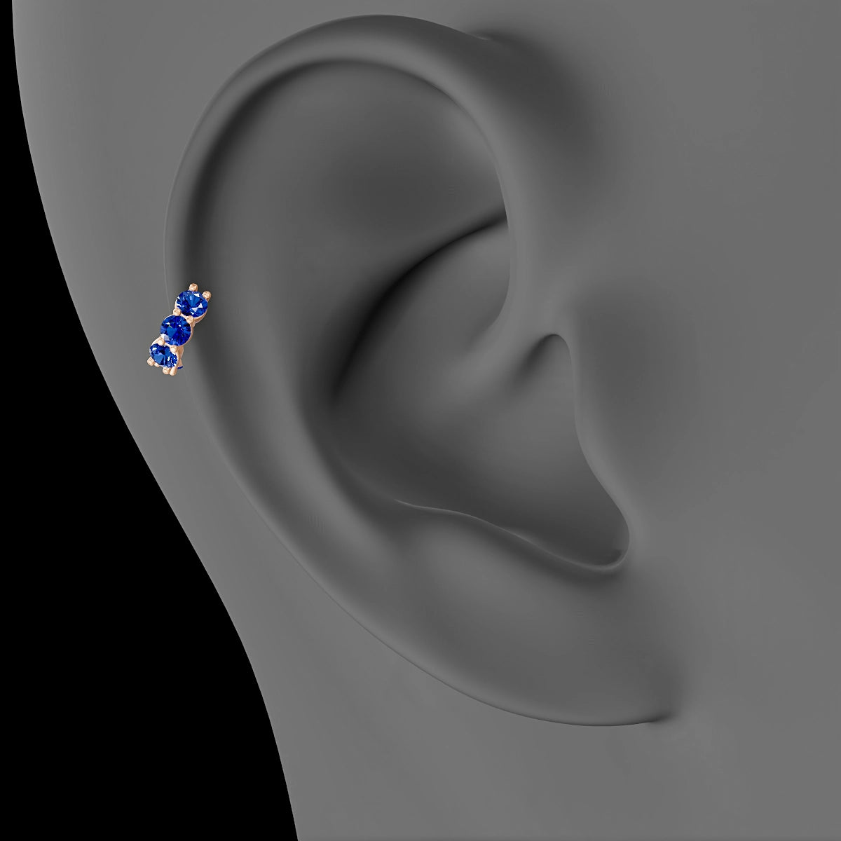 Diana | 18k Rose Gold 5 mm Sapphire Hoop Piercing