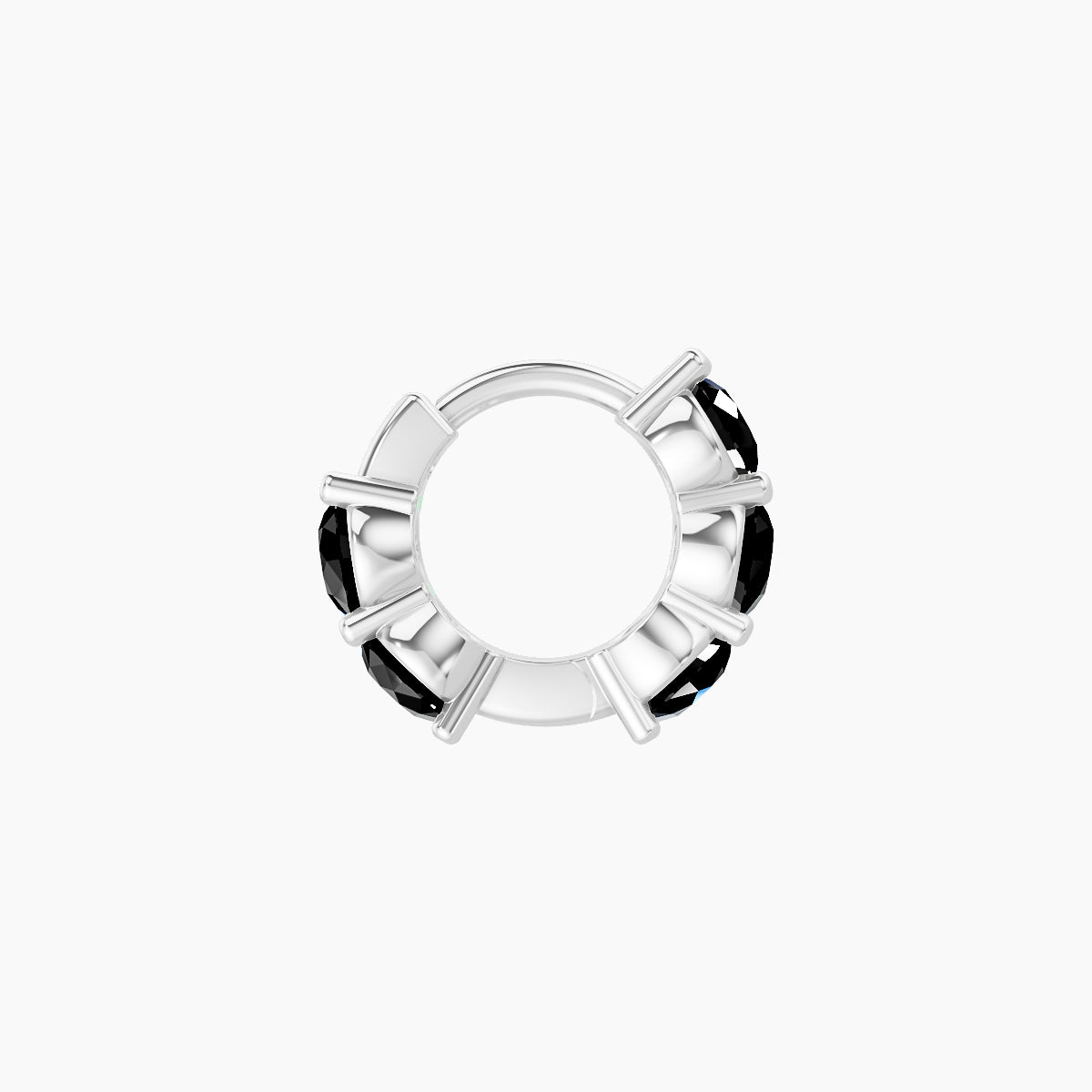 Diana | 18k White Gold 5 mm Black Diamond Hoop Piercing