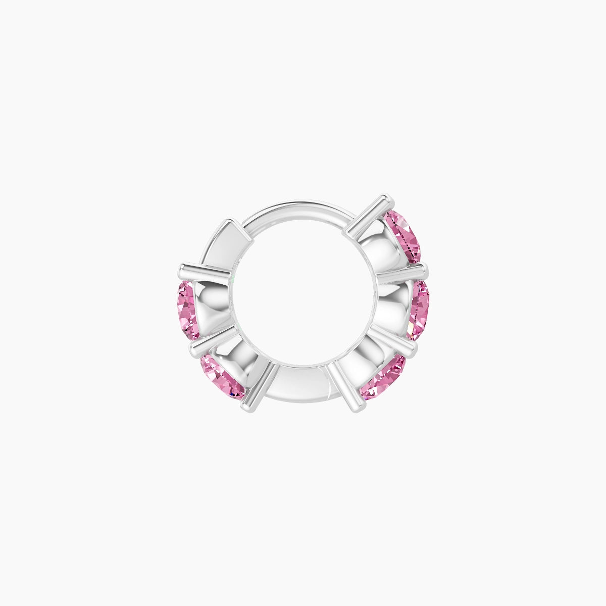 Diana | 18k White Gold 5 mm Pink Sapphire Hoop Piercing
