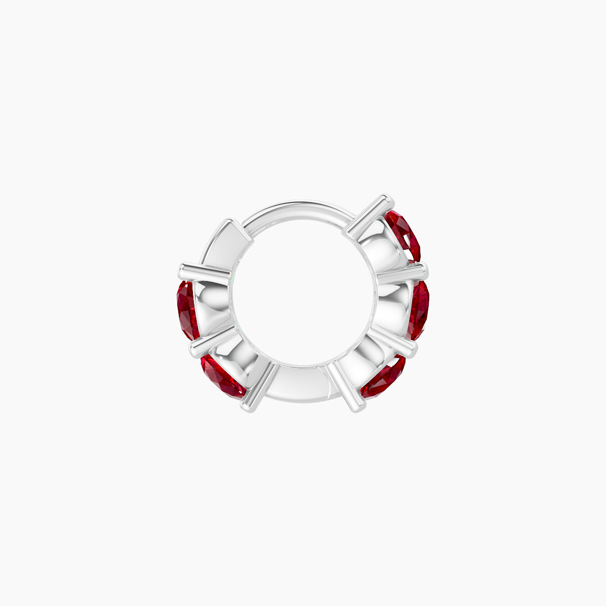 Diana | 18k White Gold 5 mm Ruby Hoop Piercing