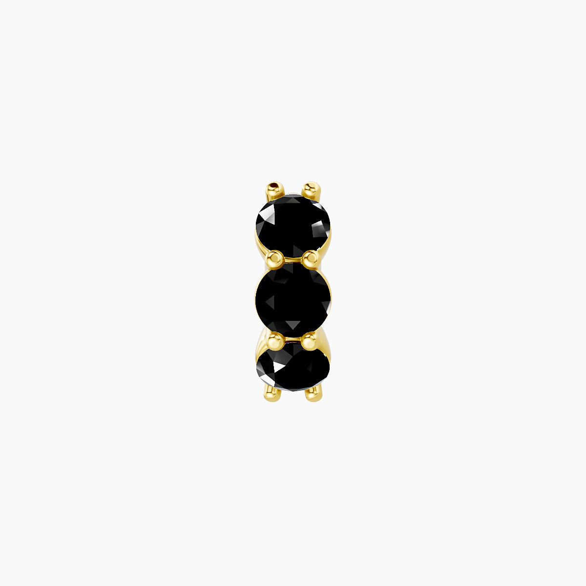 Diana | 18k Yellow Gold 5 mm Black Diamond Hoop Piercing