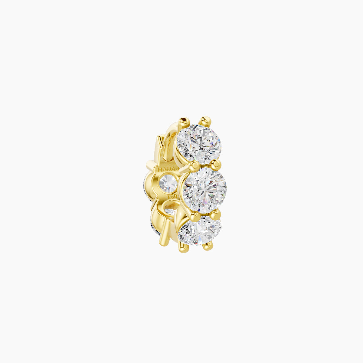 Diana | 18k Yellow Gold 5 mm Diamond Hoop Piercing