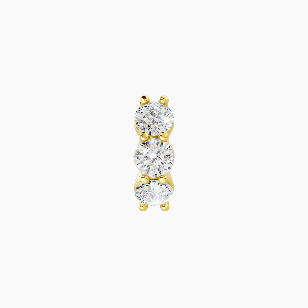 Diana | 18k Yellow Gold 5 mm Diamond Hoop Piercing