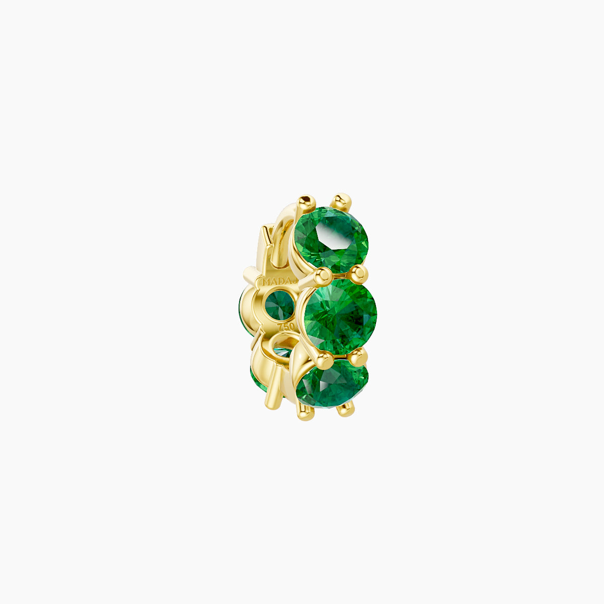 Diana | 18k Yellow Gold 5 mm Emerald Hoop Piercing