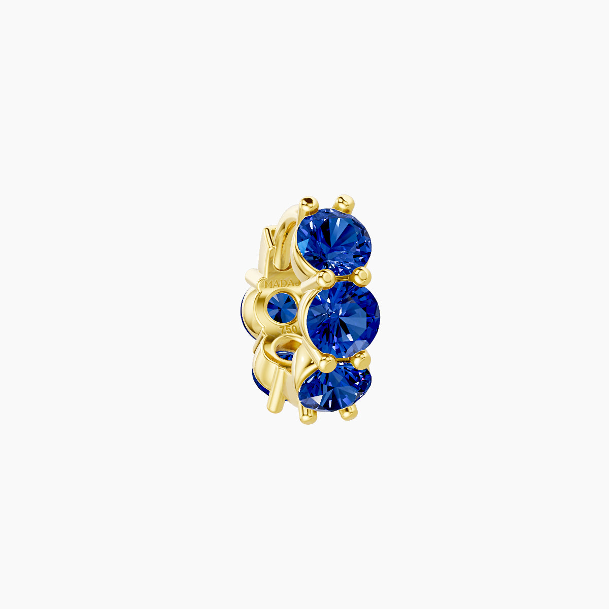 Diana | 18k Yellow Gold 5 mm Sapphire Hoop Piercing