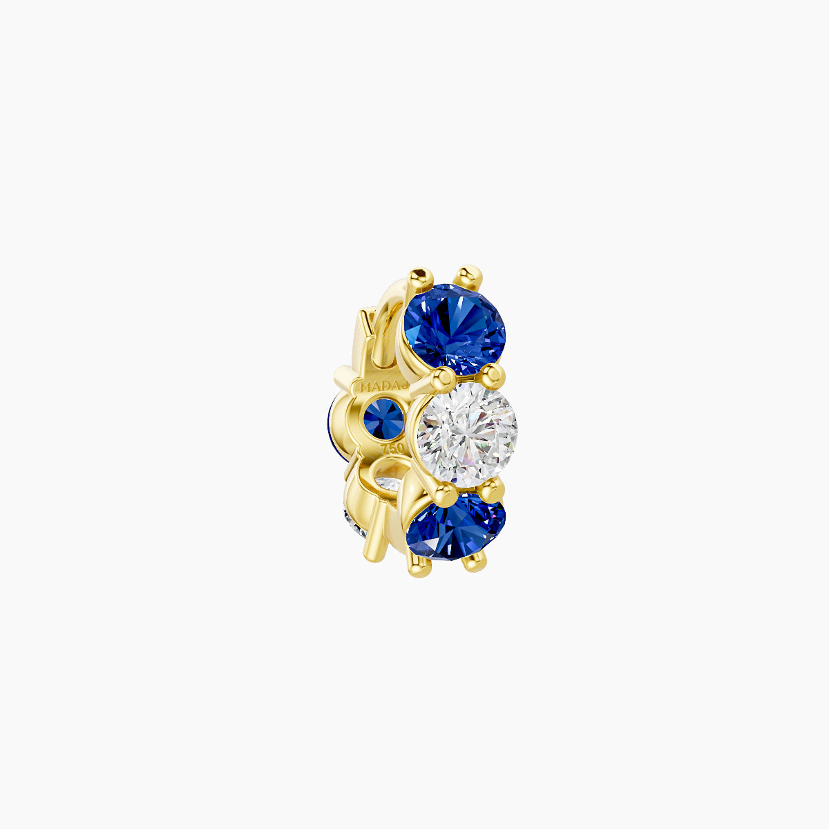 Diana | 18k Yellow Gold 5 mm Sapphire & Diamond Hoop Piercing