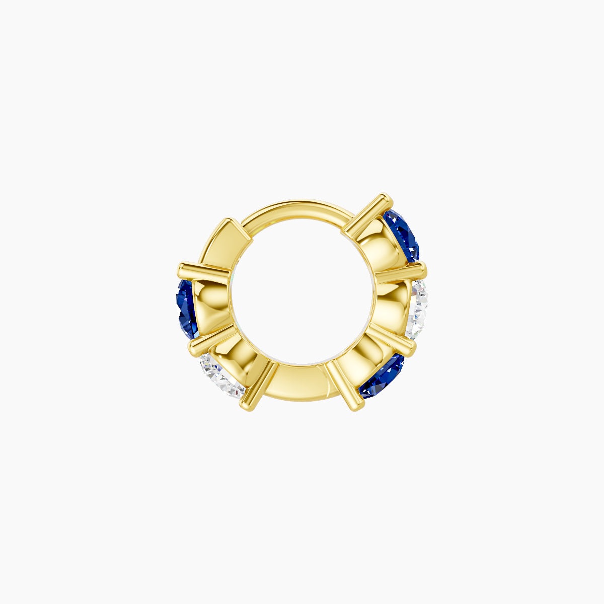 Diana | 18k Yellow Gold 5 mm Sapphire & Diamond Hoop Piercing