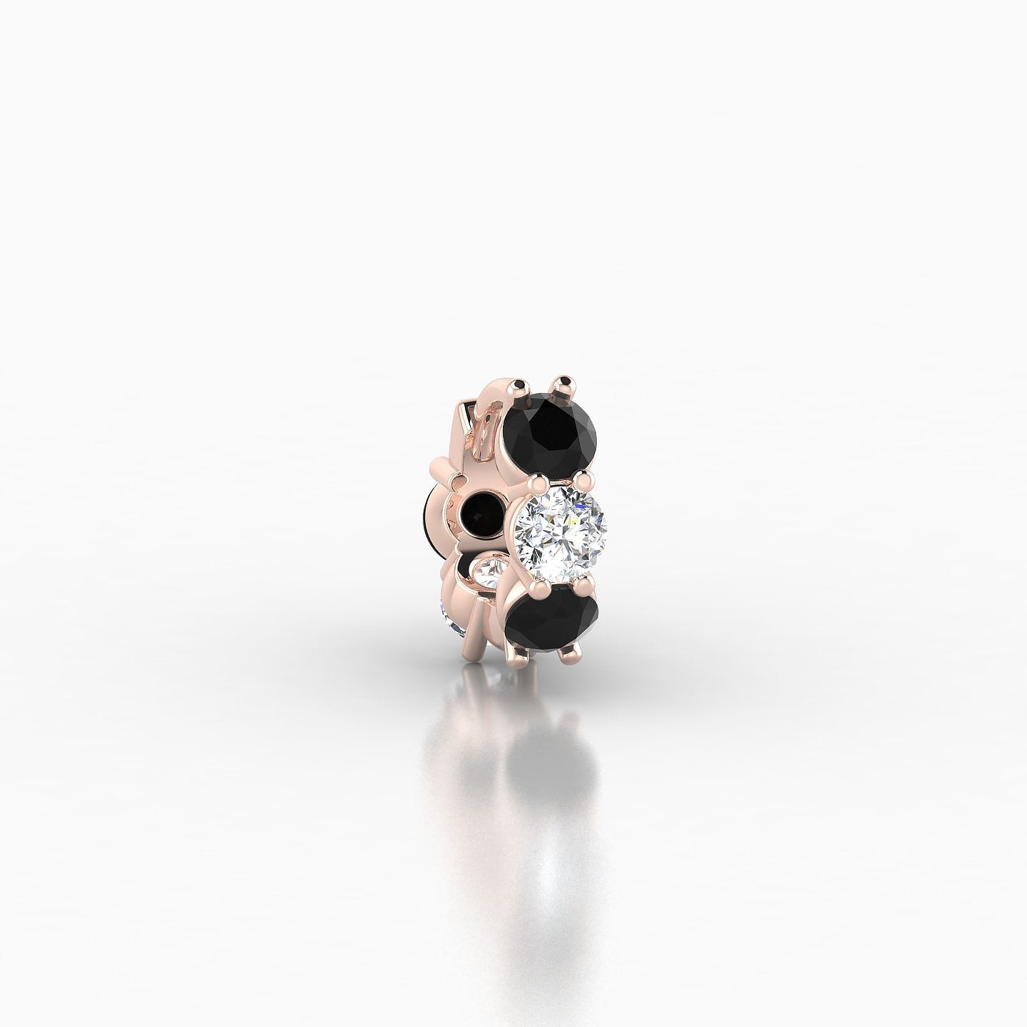 Diana | 18k Rose Gold 5 mm Black Diamond & Diamond Hoop Piercing